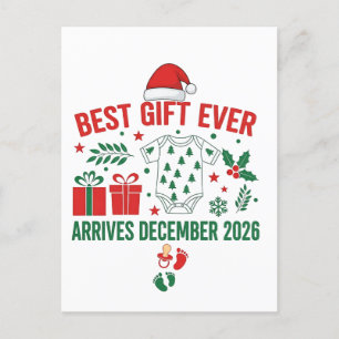 Beste Geschenkgutscheine im Dezember 2026 Weihnach Ankündigungspostkarte