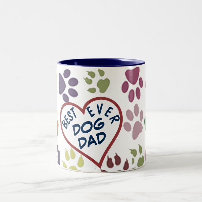 Beste Geschenkidee je Vater Tasse - Heart Paws Dog (Mittel)