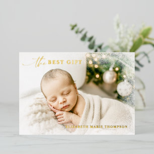 Beste Geschenkschnee-Vignette Vollfoto Weihnachten Folieneinladung
