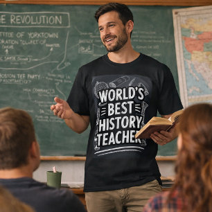 Beste Geschichtslehrer Tafel Design T-Shirt