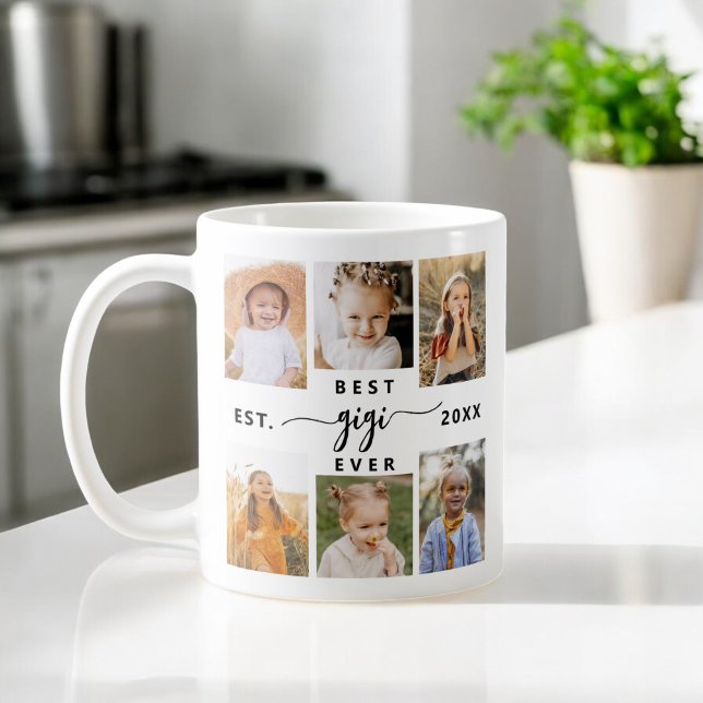 Beste GiGi je - Grandchildren FotoCollage Kaffeetasse (Von Creator hochgeladen)