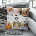 Beste GiGi je - Grandchildren FotoCollage Kissen<br><div class="desc">Feiern Sie das "Beste GiGi-Ever" mit diesem personalisierten Grandchildren Foto Collage Throw Kissen. Dieses herzliche Geschenk präsentiert eine wunderschön arrangierte Collage von wertvollen Fotos, die besondere Augenblicke einfangen, ergänzt durch eine herzliche Botschaft. Aus hochwertigem, weichem Stoff gefertigt, bietet es Komfort und Stil für jeden Raum. Die herausnehmbare Abdeckung ist maschinenwaschbar...</div>