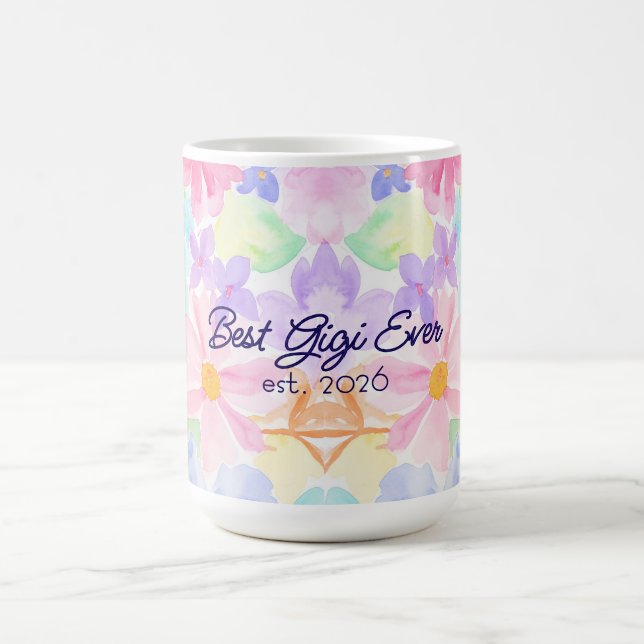 Beste Gigi Muttertag Wasserfarben Blumen  Kaffeetasse (Mittel)