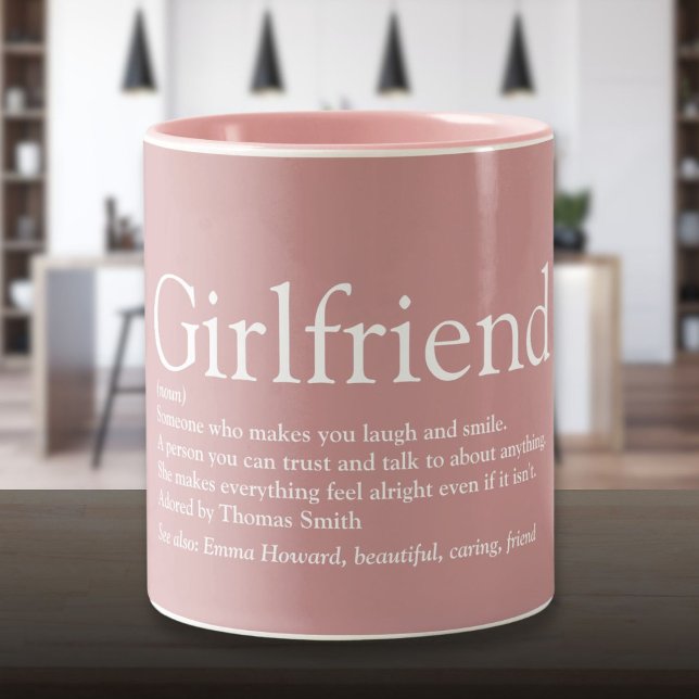 Beste Girlfriend Definition Girl Pink Zweifarbige Tasse (Best Ever Girlfriend Definition Girly Pink Two-Tone Coffee Mug)