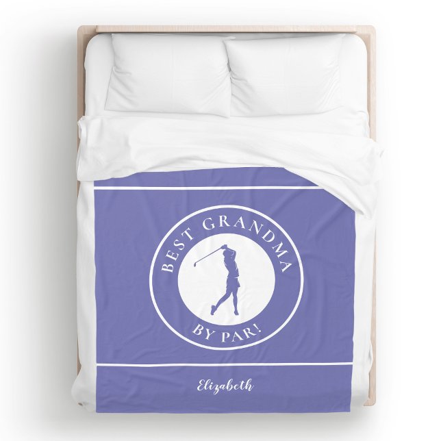Beste Golf-Oma-Monogramm Pro Periwinkle Blau Fleecedecke (Best Grandma Golfer Monogrammed Pro Blue Fleece Blanket)