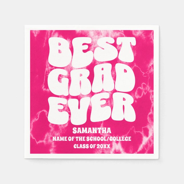 Beste Graduiertenparty je rosa Gefärbte Krawatte Serviette (Vorderseite)