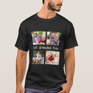 Beste Grandad je 4 Foto Collage Spaß Keepake T-Shirt