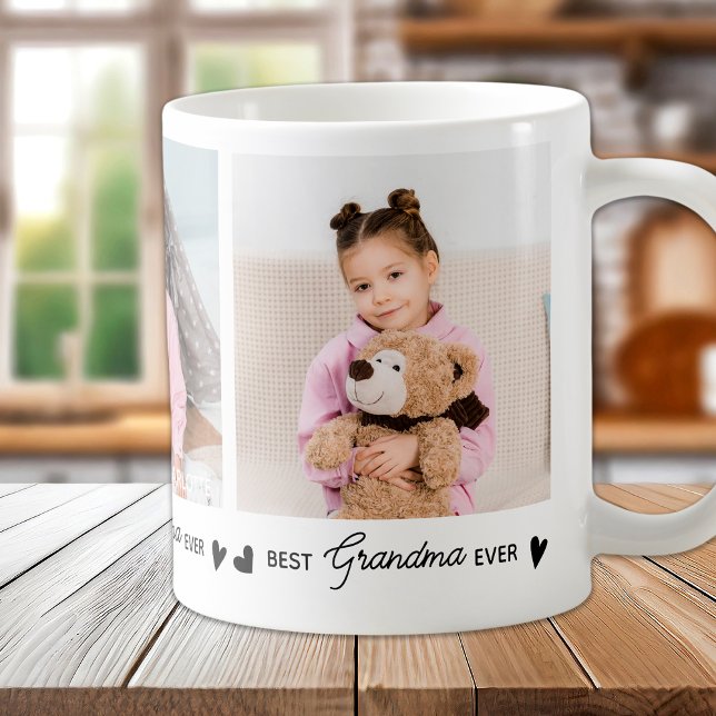 Beste GRANDMA je Modernes Personalisiertes 3 Foto Kaffeetasse (Von Creator hochgeladen)