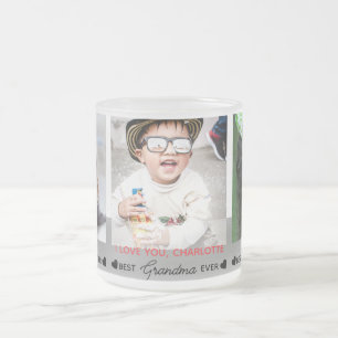 Beste GRANDMA je Modernes Personalisiertes 3 Foto Mattglastasse