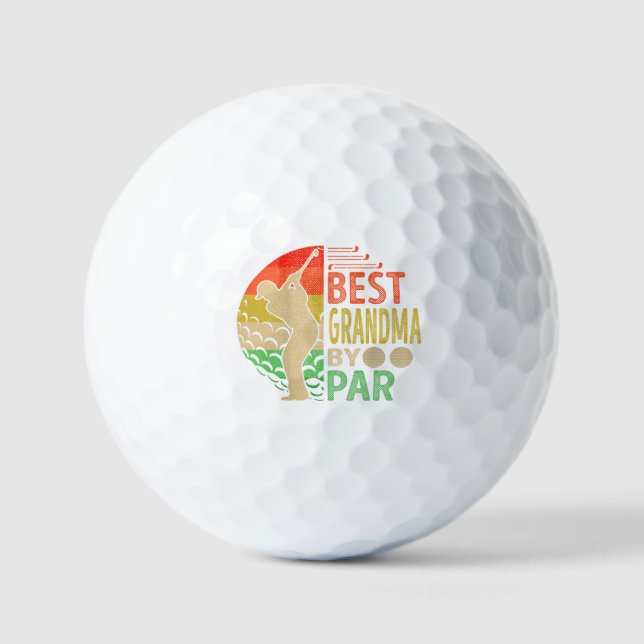 Beste GRANDMA nach Par Golf Golfer Golfball (Vorderseite)