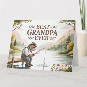 Beste Grandpa je Fischbären Illustration Karte
