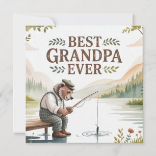 Beste Grandpa je Fischbären Illustration Karte