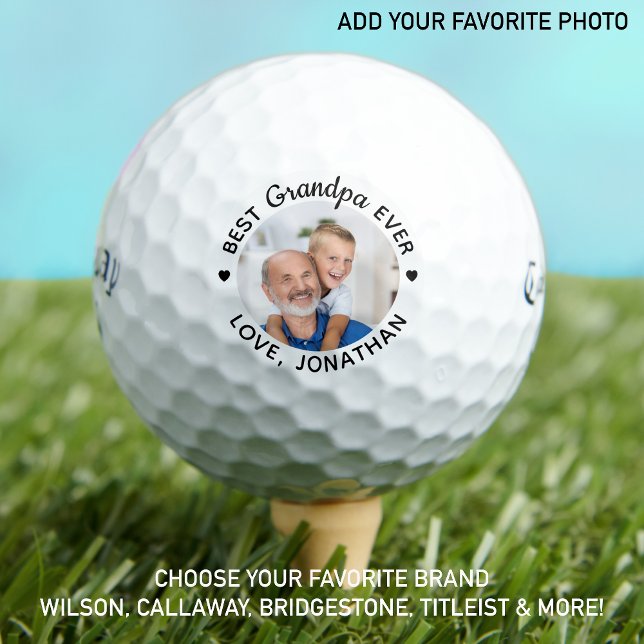 Beste GRANDPA je - Golfer - Personalisiertes Foto Golfball (Von Creator hochgeladen)