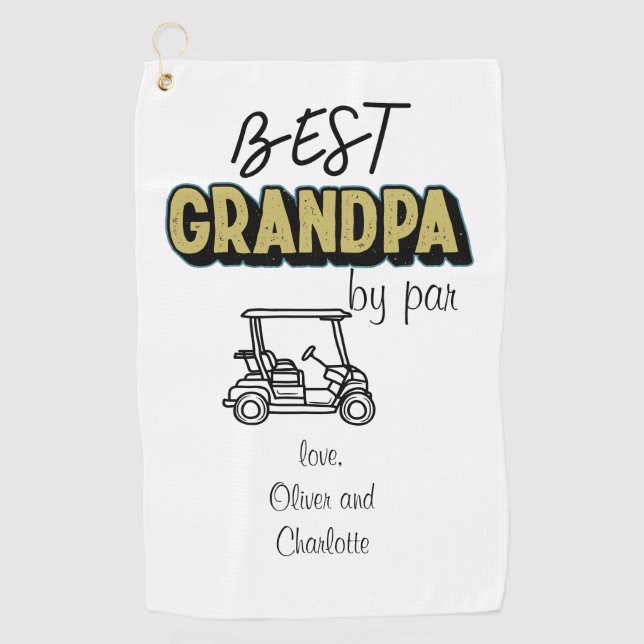 Beste Grandpa Par Golf Cart Golfhandtuch (Vorderseite)