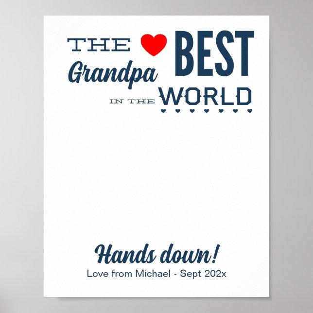 Beste Grandpa-Vorlage für benutzerdefinierte Handd Poster (Vorne)