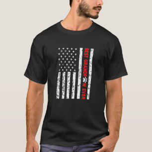 Beste Grandpaw je beändigt amerikanische Fahne Päw T-Shirt