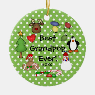 Beste Grandpop überhaupt Weihnachtsverzierung Keramikornament