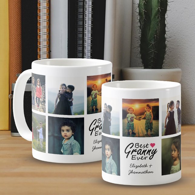Beste Granny je Custom Foto Collage Oma Geschenk Kaffeetasse (Von Creator hochgeladen)