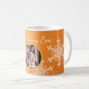 Beste Granny je Orange Snowflakes Minimalistischer Kaffeetasse