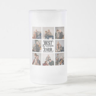Beste Granpa je 8 Foto Collage Mattglas Bierglas