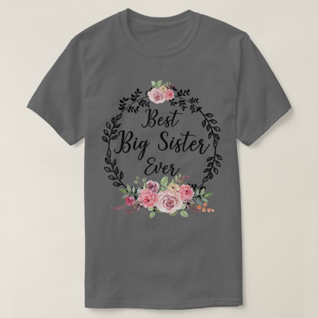 Beste große Schwester je Frauen Blumendekoration W T-Shirt (Design vorne)