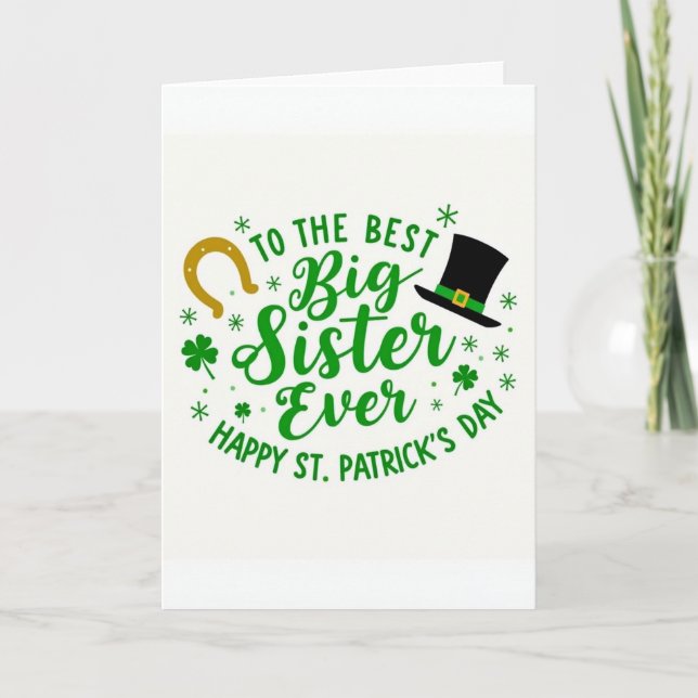 Beste große Schwester St. Patrick's Day Karte (Vorderseite)