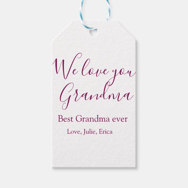 Beste Großeltern Foto-Geschenke Klassiker Geschenkanhänger (Vorderseite)