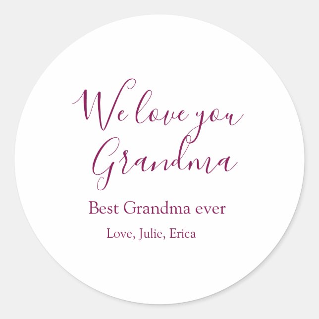 Beste Großeltern Foto-Geschenke Klassiker Runder Aufkleber (Vorderseite)