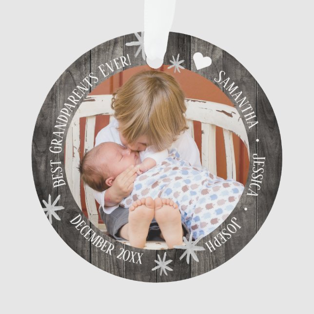 Beste Großeltern je 2 Foto Weihnachten Ornament (Vorderseite)