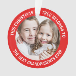 Beste Großeltern je Weihnachten Bäume Foto Rot Ornament