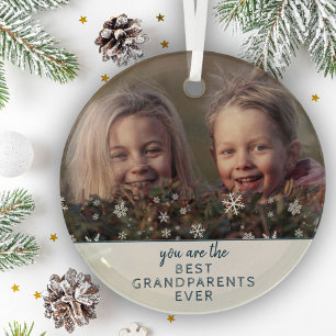 Beste Großeltern Snowflakes Keepake Foto Ornament Aus Glas