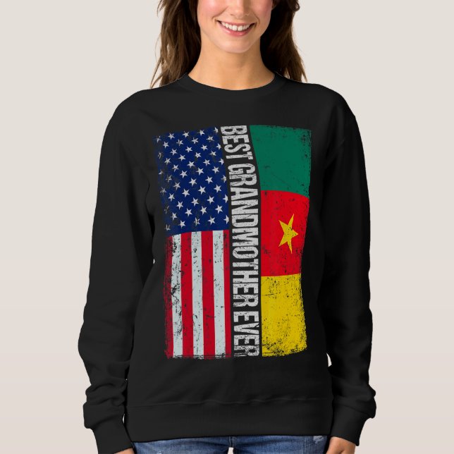 Beste Großmutter je Muttertag Kamerun Us Fl Sweatshirt (Vorderseite)