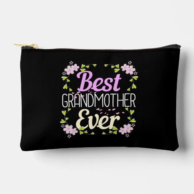 Beste Großmutter je - Rosa Blüte Zubehörtasche (Vorderseite)