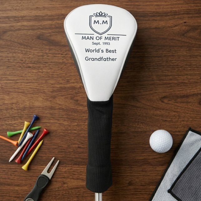 Beste Großvater-Monogramm-Initialen Mann von Verdi Golf Headcover (Grandfather golf club cover)