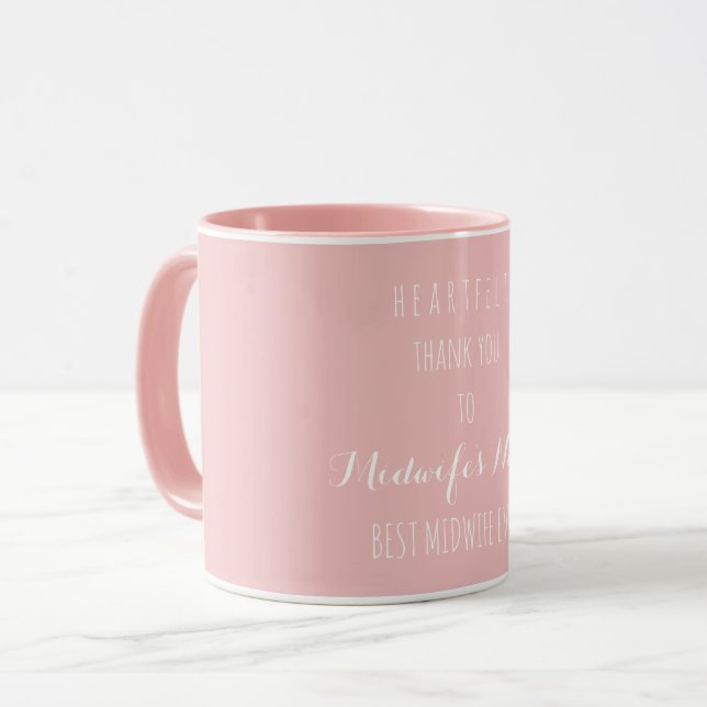 Beste Hebamme je Typografie Herzlichen Dank Tasse (Vorderseite Links)