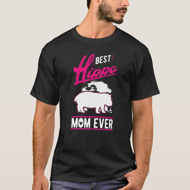 Beste Hippo-Mama je T-Shirt (Vorderseite)