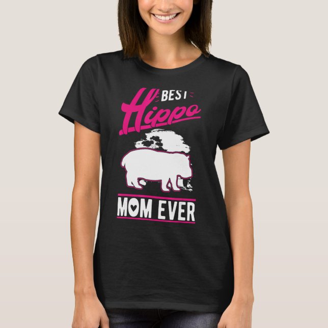 Beste Hippo-Mama je T-Shirt (Vorderseite)