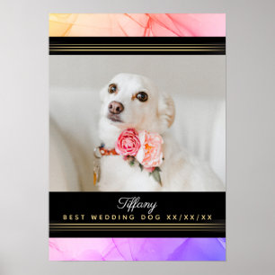 Beste Hochzeit-Hunde-Foto-Vorlage Pink Lila Poster