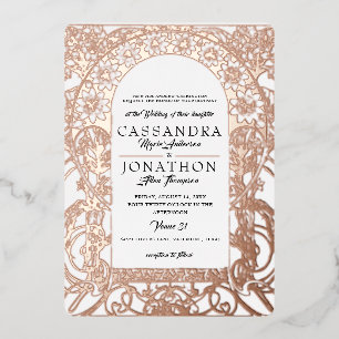 BESTE Hochzeitseinladung: Jugendstil & Gedicht Folieneinladung