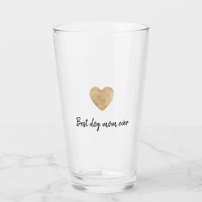 Beste Hund-Mama je Gold Herz Glas (Vorderseite)