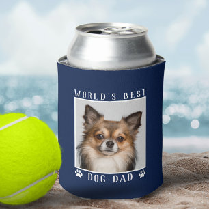 Beste Hund Papa der Welt Pfotenabdrücke Haustier F Dosenkühler