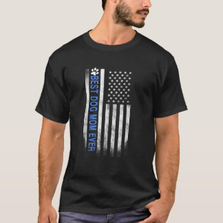 Beste Hunde-Mama je amerikanische Flagge T Shirt G