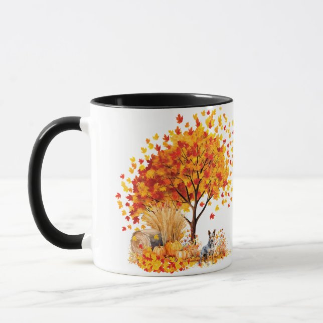 Beste Hunde-Mama je Herbst, australischer Rinderhu Tasse (Links)