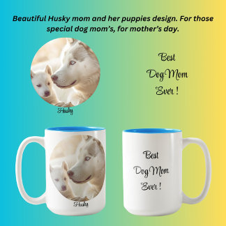Beste Hunde Mama je! Husky Zweifarbige Tasse