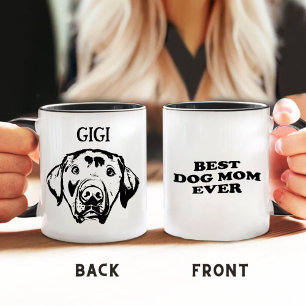Beste Hunde-Mama je Personalisierte Hand Zeichnend Tasse