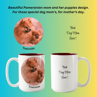 Beste Hunde Mama je! Spitz Zweifarbige Tasse