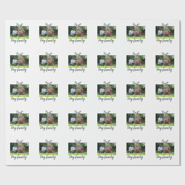 Beste Hundefamilie Mutter Papa Tierfreund Urlaub Geschenkpapier (Flach)