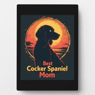 Beste Hundefrau Mama - Vintage Cocker Spaniel T-Sh Fotoplatte