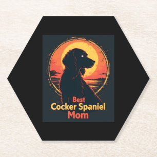 Beste Hundefrau Mama - Vintage Cocker Spaniel T-Sh Untersetzer