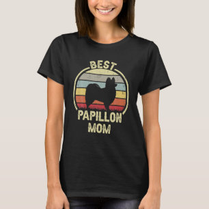 Beste Hundefrau Mama Vintage Papillon T-Shirt